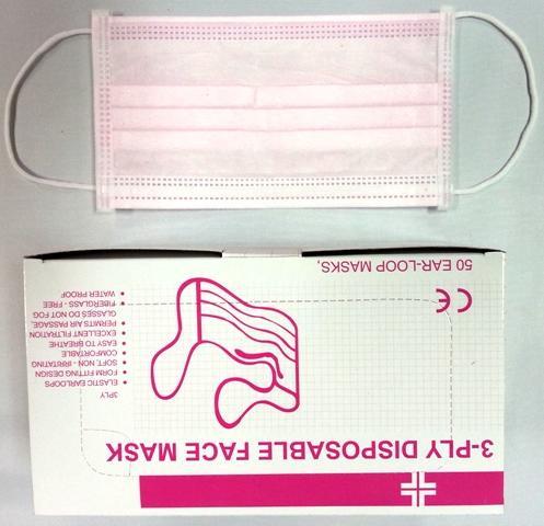 Salon Supply, Procedure Earloop Masks - PInk 50pcs, Mk Beauty Club, Face Mask