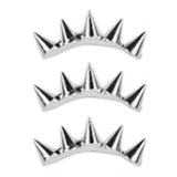 Fuschia, Fuschia Nail Art - Nail Studs - Silver Spikes, Mk Beauty Club, Metal Parts