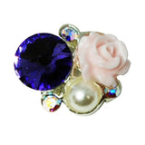 Fuschia, Fuschia Nail Art -  Rose & Crystals - Amethyst, Mk Beauty Club, Nail Art