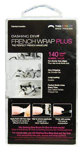 Dashing Diva, Dashing Diva French Wrap Plus - Thin Band / Black 140tips, Mk Beauty Club, Nail Tip Set