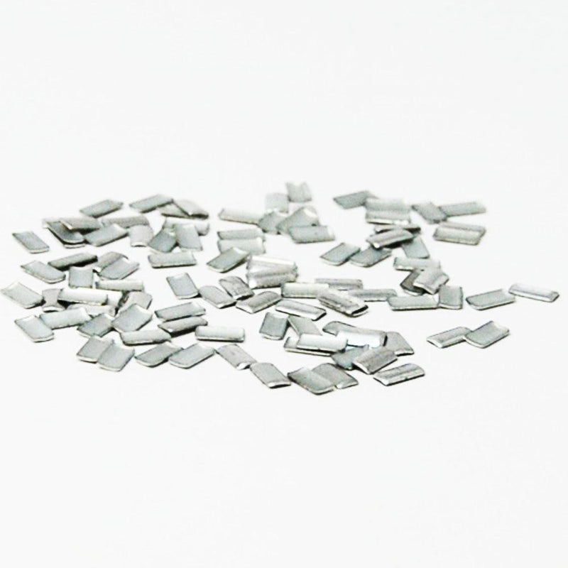 Fuschia, Fuschia Nail Art - Nail Studs - Small Silver Rectangle, Mk Beauty Club, Metal Parts