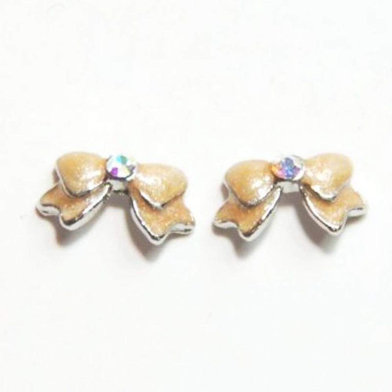 Fuschia, Fuschia Nail Art Charms - Pigtail Bow - Beige, Mk Beauty Club, Nail Art Charms