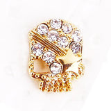 Fuschia, Fuschia Nail Art - Skull - Crystal/Gold, Mk Beauty Club, Nail Art