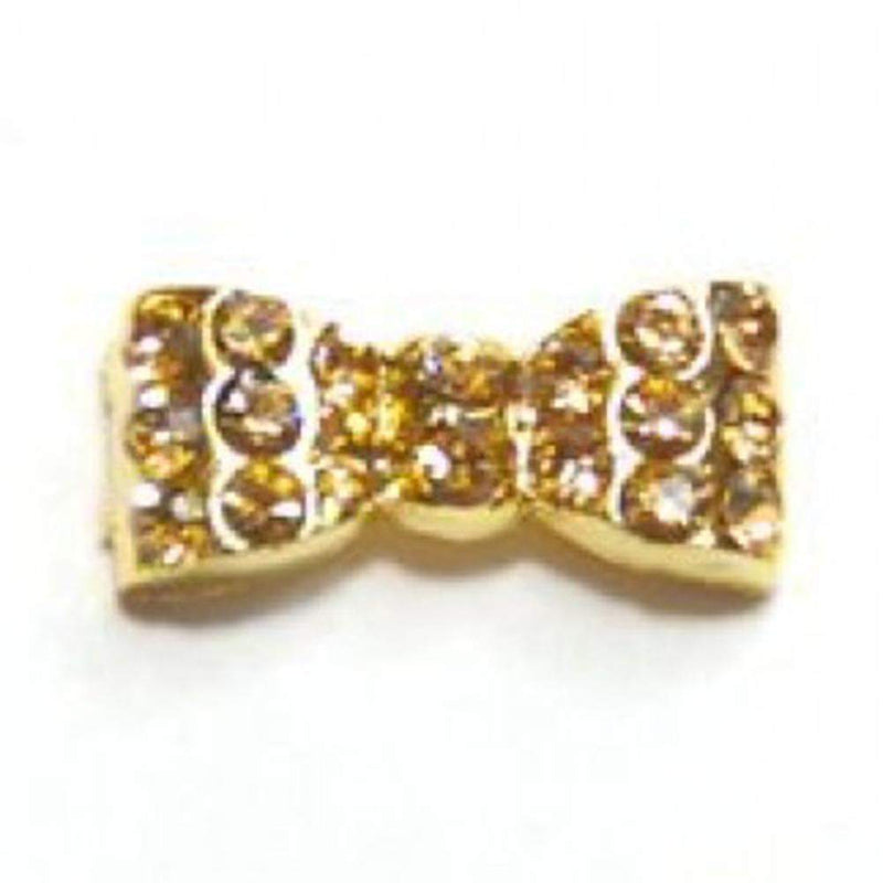 Fuschia, Fuschia Nail Art Charms - Rectangle Bow - Gold, Mk Beauty Club, Nail Art Charms