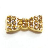 Fuschia, Fuschia Nail Art Charms - Rectangle Bow - Gold, Mk Beauty Club, Nail Art Charms