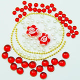 Fuschia, Fuschia Nail Art -  Rose & Rhinestone 5pc Set - Red, Mk Beauty Club, Nail Art