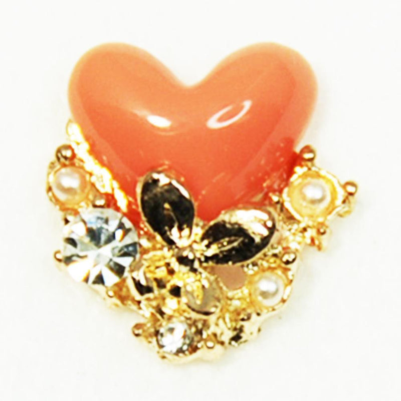 Fuschia, Fuschia Nail Art - Heart Bouquet - Coral, Mk Beauty Club, Nail Art