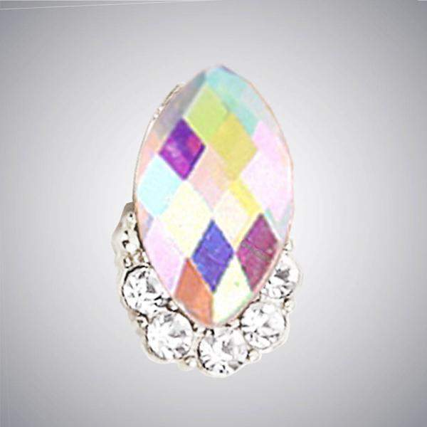 Fuschia, Fuschia Nail Art - Oval Crystal - Aurora, Mk Beauty Club, Nail Art