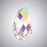 Fuschia, Fuschia Nail Art - Oval Crystal - Aurora, Mk Beauty Club, Nail Art