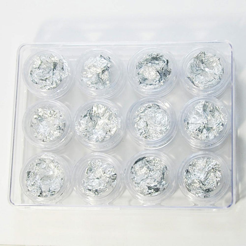 Nail Art Supply, Silver Foil Set - 12pc, Mk Beauty Club, Foil