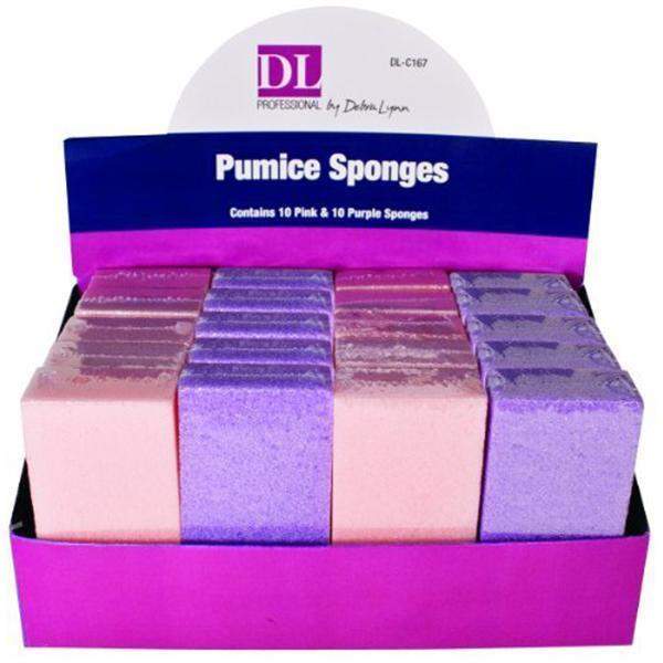 Fanta Sea, DL Pro - 20 Pieces Pumice Sponge Display - 10 Pink, 10 Purple, Mk Beauty Club, Supply