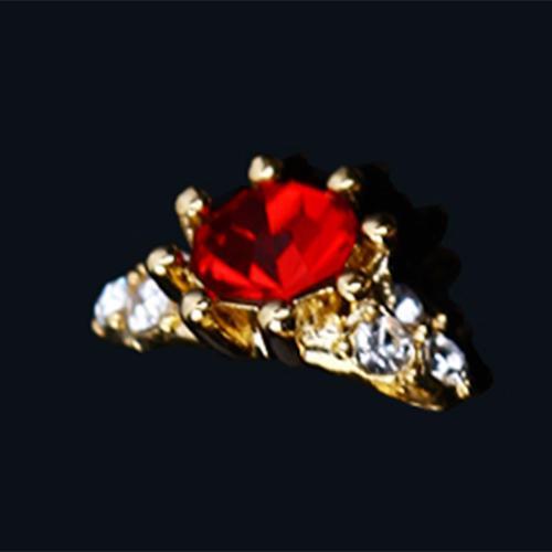 Fuschia, Fuschia Nail Art - Nail Ring - Red/Gold, Mk Beauty Club, Nail Art