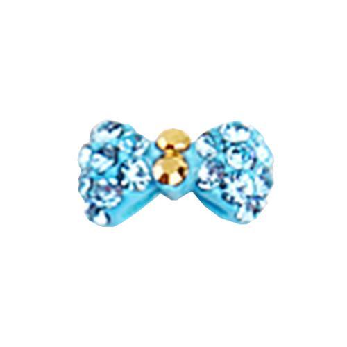 Fuschia, Fuschia Nail Art Charms - Blue Bow - Small, Mk Beauty Club, Nail Art Charms