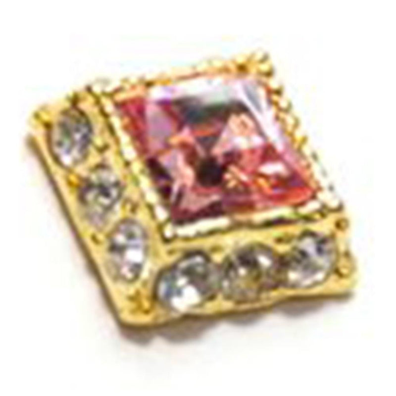 Fuschia, Fuschia Nail Art - Square Jewels Pink, Mk Beauty Club, Nail Art