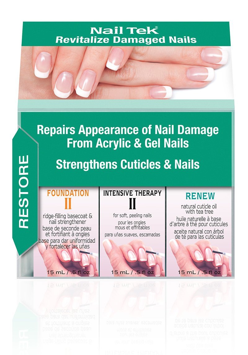 Nail Tek, Restore Damaged Nails Kit - Intensive Therapy 2, Foundation 2, Renew, Mk Beauty Club, NailTek