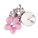 Fuschia, Fuschia Nail Art -  Daisy & Crystals - Pink, Mk Beauty Club, Nail Art