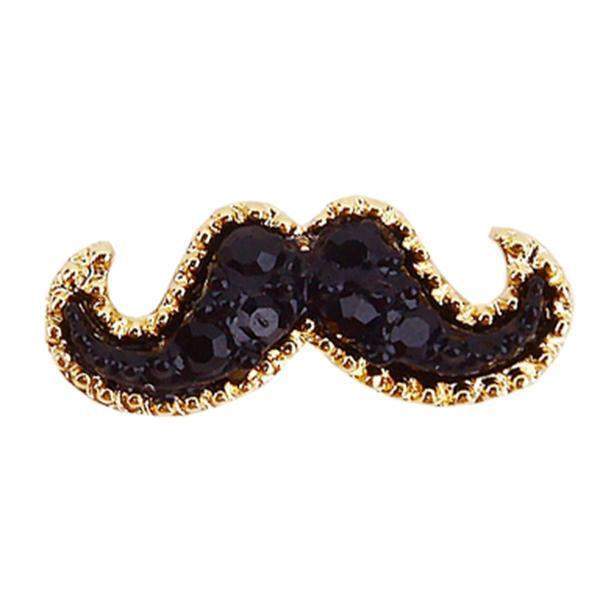 Fuschia, Fuschia Nail Art - Mustache - Black, Mk Beauty Club, Nail Art