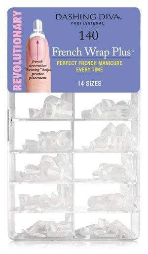 Dashing Diva, Dashing Diva French Wrap Plus - Thin Band - Pearl White 140ct, Mk Beauty Club, Nail Tip Set