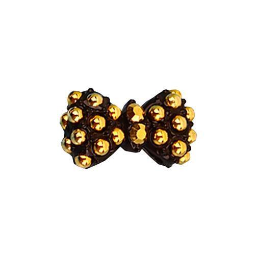 Fuschia, Fuschia Nail Art Charms - Gold Dots Bow - small, Mk Beauty Club, Nail Art Charms